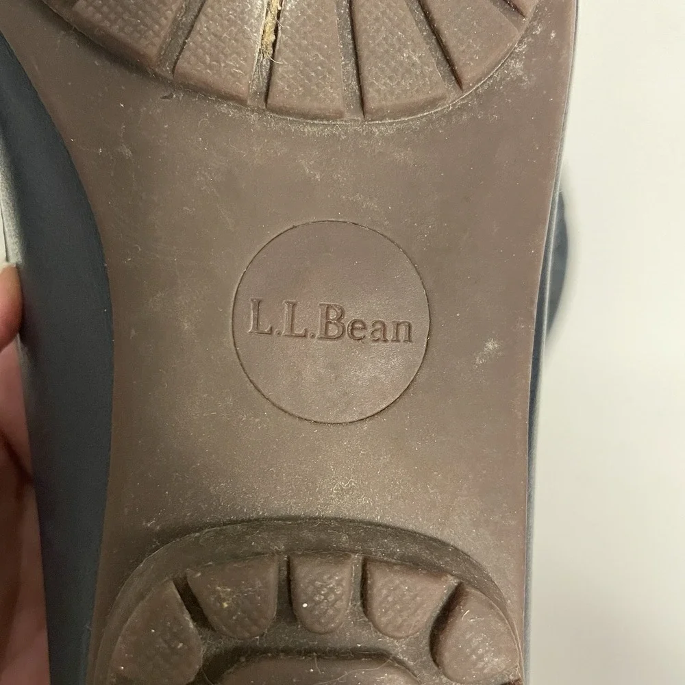 L.L..Bean Women's Sz8.5M‎ Classic Navy Loafers Driving Moccasins Leather Buckles